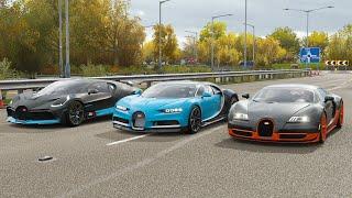 Forza Horizon 4 Drag race: Bugatti Divo vs Chiron vs Veyron SS