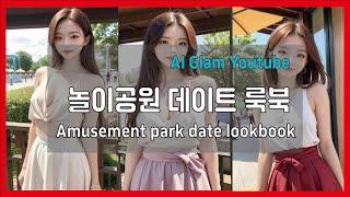 [4K] 주말 놀이공원 데이트 룩북 / Weekend Amusement Park Date Lookbook / AI GIRLS LOOKBOOK