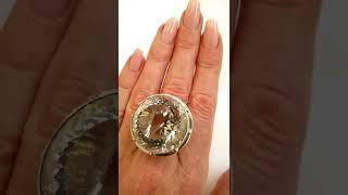 ПРОДАНОКольцо с горным хрусталем ручная огранка"Астра",серебро 925.#jewellery #shorts #sunsvet