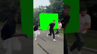 MrBeast, Logan Paul, and KSI running with the LUNCHLY Box meme - Green Screen