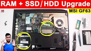 MSI GF63 i7 9th Gen RAM Upgrade | MSI GF63 SSD Upgrade | How to Upgrade RAM & SSD in Laptop in Hindi