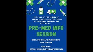 Pre-Med Info Session for Social Sciences Majors