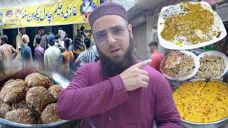 EXPLORING FOOD IN BUSY MARKET OF LAHORE | HALEEM CHAWAL | QEEMA PULAO | BILAL GANJ LAHORE