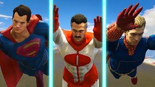 WHO IS FASTER OMNI MAN, HOMELANDER or SUPERMAN! | gta 5 mods