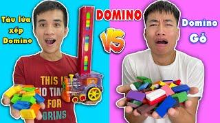 Đồ Chơi Tàu Lửa Xếp Domino Vs Domino Gỗ Cầu Vồng - Con Nhà Giàu Và Con Nhà Nghèo Có Gì Khác?