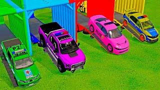 LOAD & TRANSPORT POLICE CARS DACIA, BMW, FORD, VOLKSWAGEN, LAND ROVER WITH CRAZY MAN TRUCKS! FS22