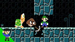 Goomba and Koopa try to move Luigi