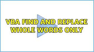 VBA find and replace whole words only