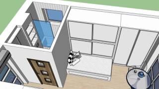 Google Sketchup - Concrete Tiny House - 19 square meters / 204 square feet