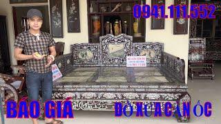 giường tam thành cẩn ốc, sập ba thành khảm ốc, đồ xưa ltk