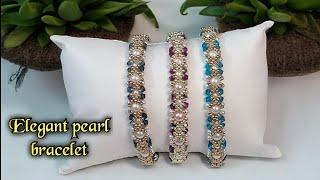 Elegant pearl bracelet/how to make pearl bracelets?/beading tutorials