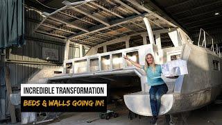 HUGE MILESTONE! Our First Cabin Comes to Life  (Custom Aluminum Catamaran Build Part 29)