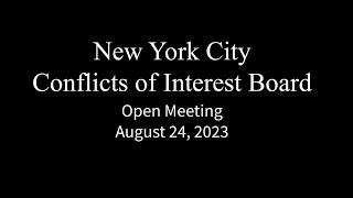 COIB Open Meeting - August 24, 2023