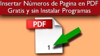 Insertar Números de Páginas en PDF sin instalar programas y Gratis