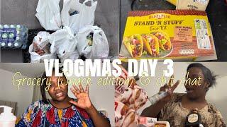 Vlogmas day 3 ~ Unpack my groceries (snack edition) + CHIT CHAT!