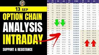 Option Chain Analysis 13 SEP | NIFTY BANK NIFTY Today | Nifty Option Chain Data | BankNifty Today