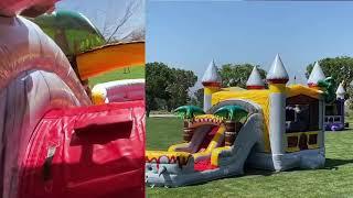 Dual Lane Commercial Inflatable Bounce House with Slide - JumpOrange