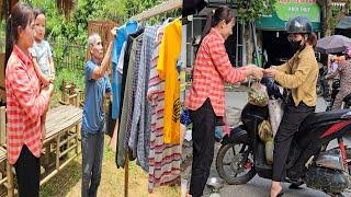 Enjoy breakfast with grandpa and daughter - Grandpa makes new shelves - Pick okra to sell at market