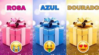 Escolha o seu presente...! Rosa, Azul ou Dourado ⭐️ Como Vai a Sua Sorte? 