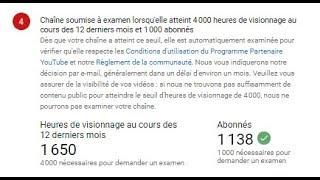 Comment activer la Monétisation 2019 : 1000 abonnés 4000 heures