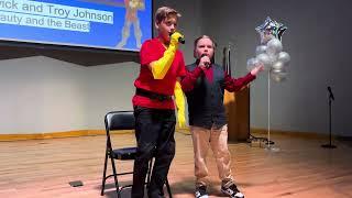 Grayson and Troy, age 11, sing “Gaston” from Beauty and the Beast