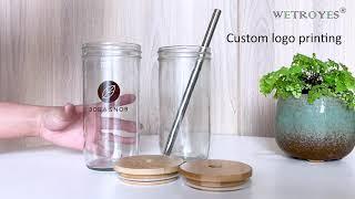 Wide Mouth Mason Jar with Bamboo Lid - Xuzhou Troy