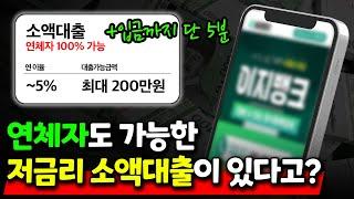 연체자도 가능한 최대 200만원 저금리 소액대출 받는법! (100% 승인)