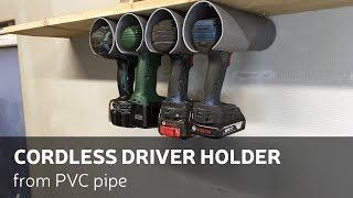 How To Make Cordless Drill Driver Holder From PVC Pipe