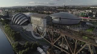 󠁧󠁢󠁳󠁣󠁴󠁿 Drone over Finnieston Crane over Armadillo and OVO SEC Hydro Glasgow 4K and 5K