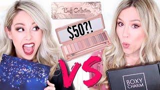 OMG!! $50 Palette?! | UNBOXING: Boxycharm VS Glossybox - December