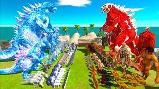 King of Monster War - Team Ice Frostbite Godzilla VS Team Colossal TITANGODZILLA x Attack on Titan