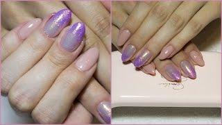 MANICURE HYBRYDOWY: Gąbeczkowe ombre i efekt syrenki [Semilac, Indigo]