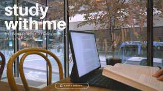 3-HOUR STUDY WITH ME  Cozy Morning at a Cafe / Calm Lo-Fi / Pomodoro 50/10 [Music ver.]