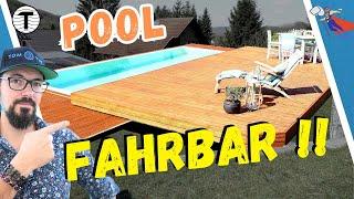 DIY fahrbare Poolabdeckung als Terrasse | 12x schön #TomTuT #Pooleld