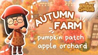 autumn farm + pumpkin patch and apple orchard ⋆.࿔*:･⋆ |  acnh speedbuild