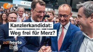 Wüst stellt sich in K-Frage hinter Merz: Wird der CDU-Chef jetzt Kanzlerkandidat? | ZDFheute live