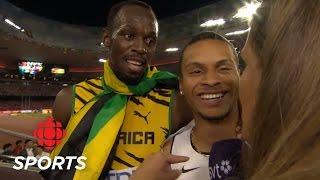 Usain Bolt Congratulates Andre De Grasse on 100M Bronze at 2015 World Championships