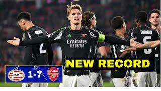 Arsenal Set A New RECORD in Champions League with 7-1 Thrashing of PSV