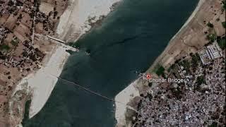 2 min | Chunar Bridge on Ganga in Uttar Pradesh | Time Lapse Video on Google Earth