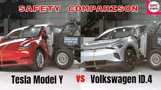 Tesla Model Y vs Volkswagen ID.4 Crash Test Comparison