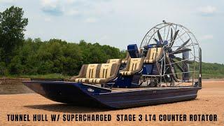 AeroWake Tunnel Hull Airboat w/ Supercharged LT4 Counter Rotator - Illusion Blue