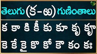 Telugu Guninthalu full from Ka to Rra గుణింతాలు (క - ఱ) | Telugu Varnamala Guninthalu 2024 updated