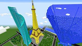 САМАЯ ВЫСОКАЯ ЭЙФЕЛЕВА БАШНЯ НУБА ПРОТИВ ЦУНАМИ ! ПРО ПОСТРОИЛ НЕБОСКРЕБ MINECRAFT МУЛЬТИК