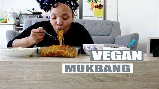 MUKBANG| SPICEY VEGAN NOODLES | #VEGANMUKBANG