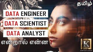 Data Engineer Vs Data Analyst Vs Data Scientist basics explained in Tamil | Karthik's Show