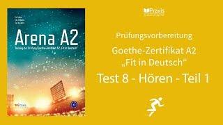 Arena A2 | Test 8, Hören, Teil 1 | Prüfungsvorbereitung Goethe-Zertifikat A2