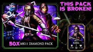 MK Mobile. I Opened 50 MK11 Diamond Packs with Kabal, and This Is What I Got! 