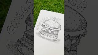 CHEESEBURGER  Pen Art | #art #satisfying #viralvideo #drawing #penart