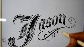 Dibujando letras Chicanas Jason ️ / Drawing lettering- Nosfe Ink Tattoo dibujos tatuajes