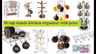 38 cup stands kitchen organizer with price| cup saucer stand | dish stand | cup organizers Amazon